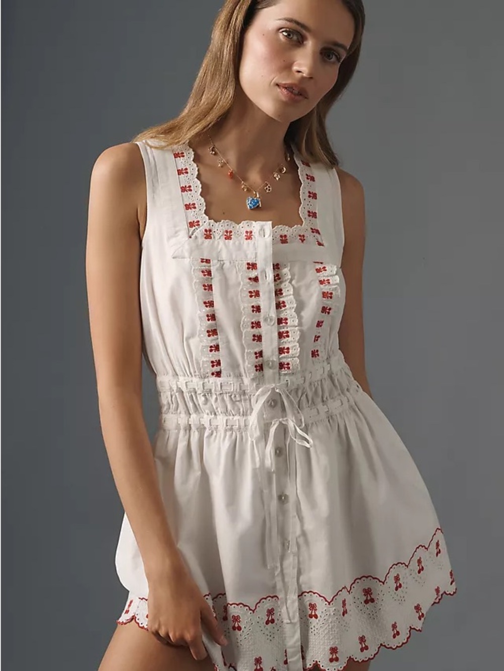 Amaya Mini Eyelet Embroidery Dress